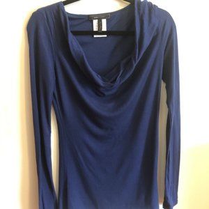 BCBGMAXAZRIA Navy Blue Long Sleeve Top Sz M
